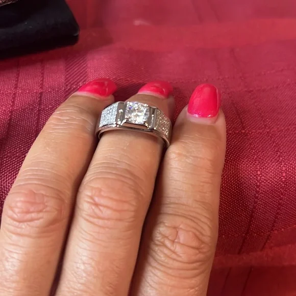 .925 GRA CERTIFIED MENS MOISSANITE RING